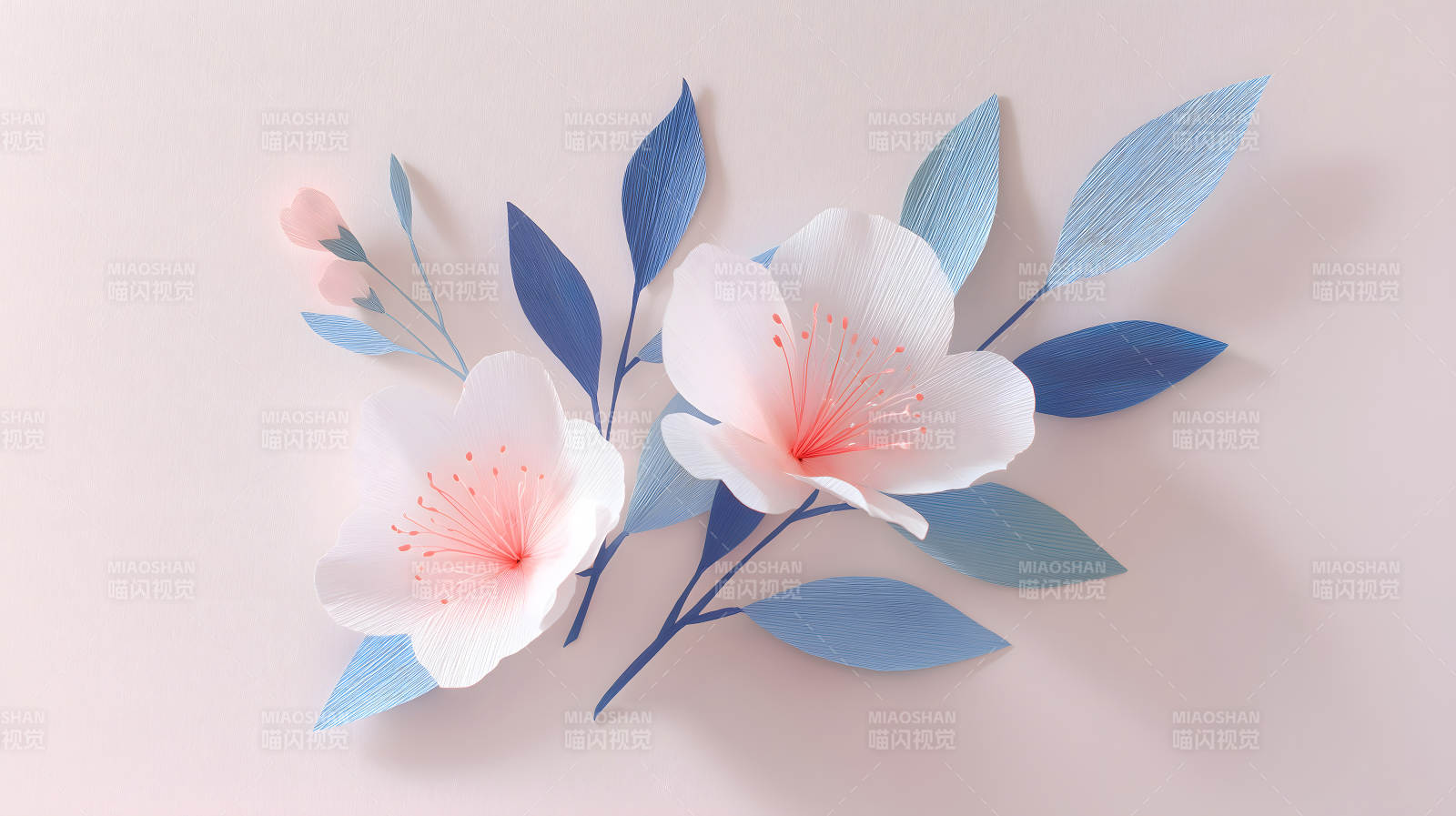 唯美紙藝花卉清新淡雅-圖片