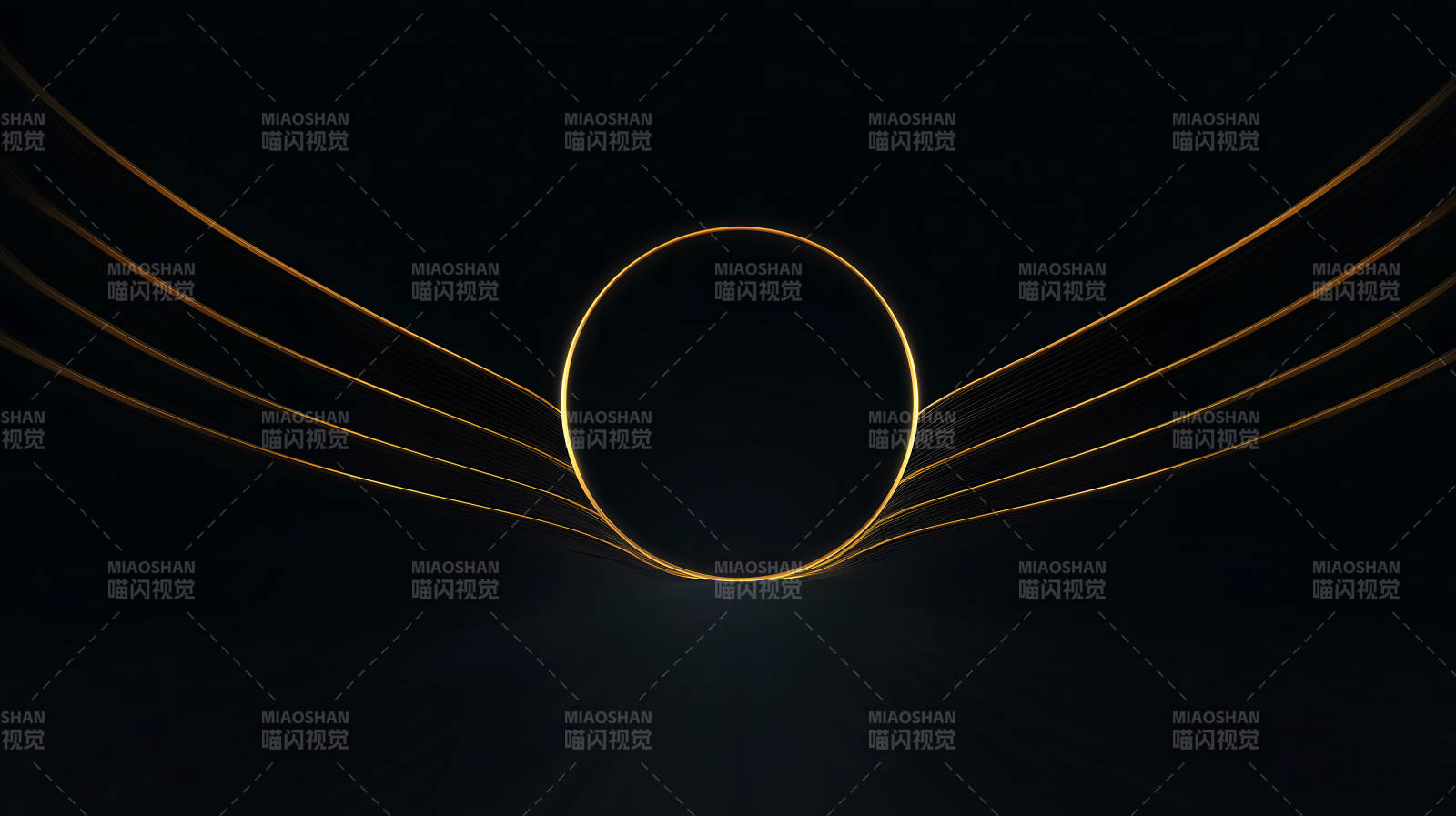 金色光晕中的黑色椭圆-图片