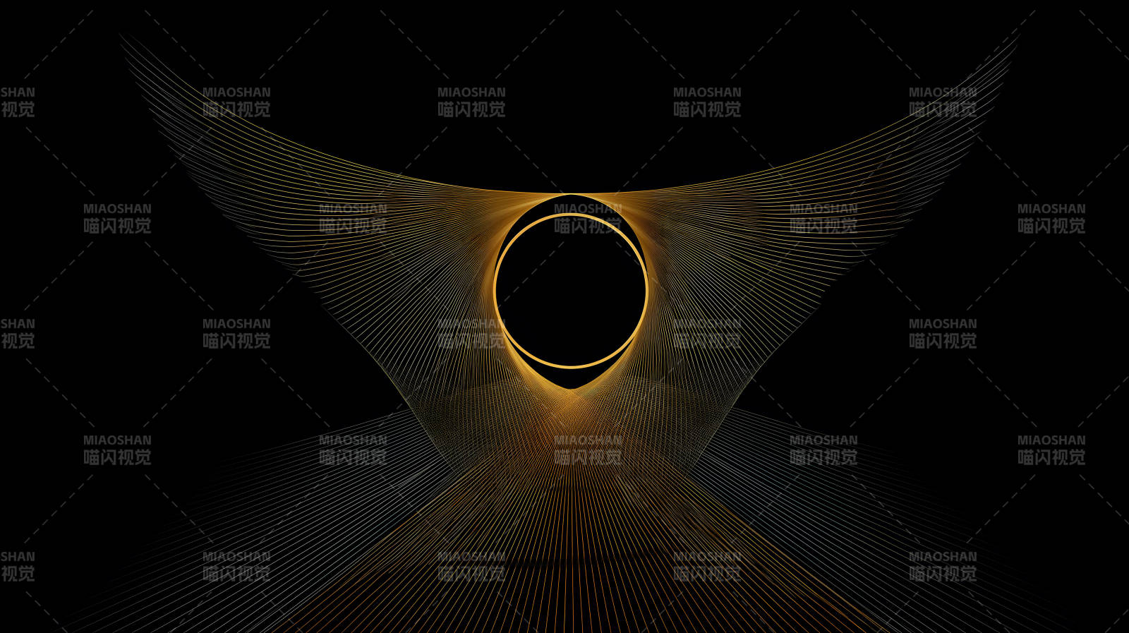 金色線條構建的抽象幾何圖案-圖片