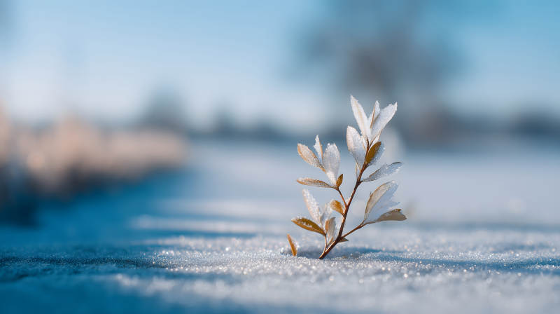 寒冬中的植物生命力-圖片
