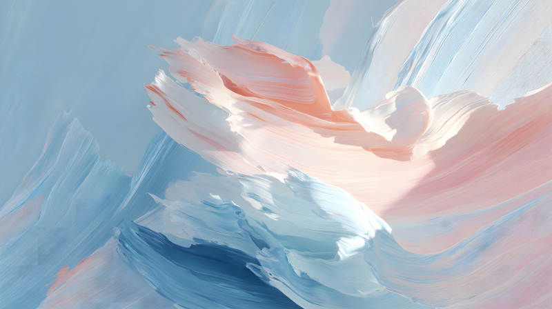 抽象繪畫柔和色調(diào)流動線條-圖片