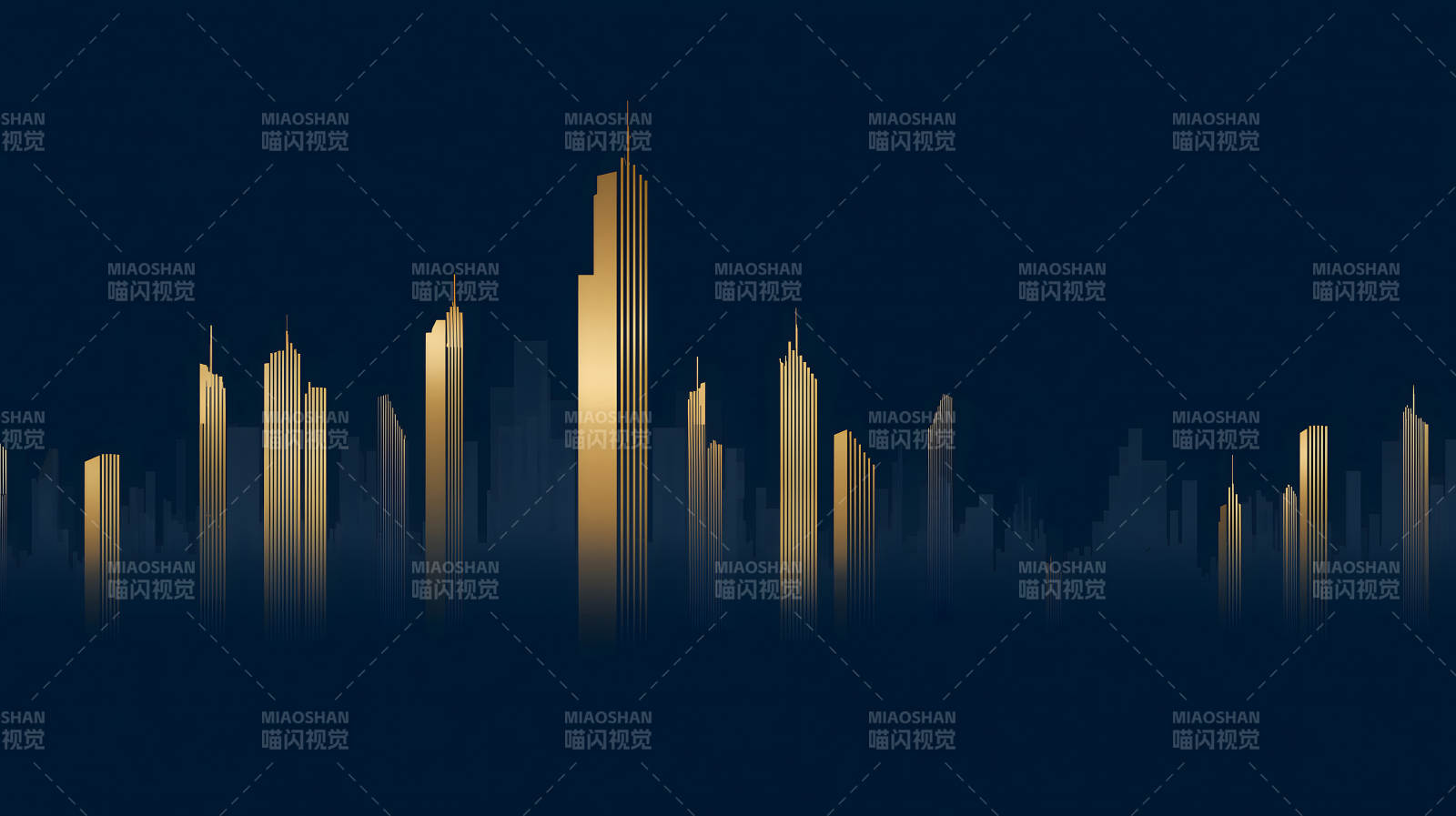 金色城市剪影夜空背景-圖片