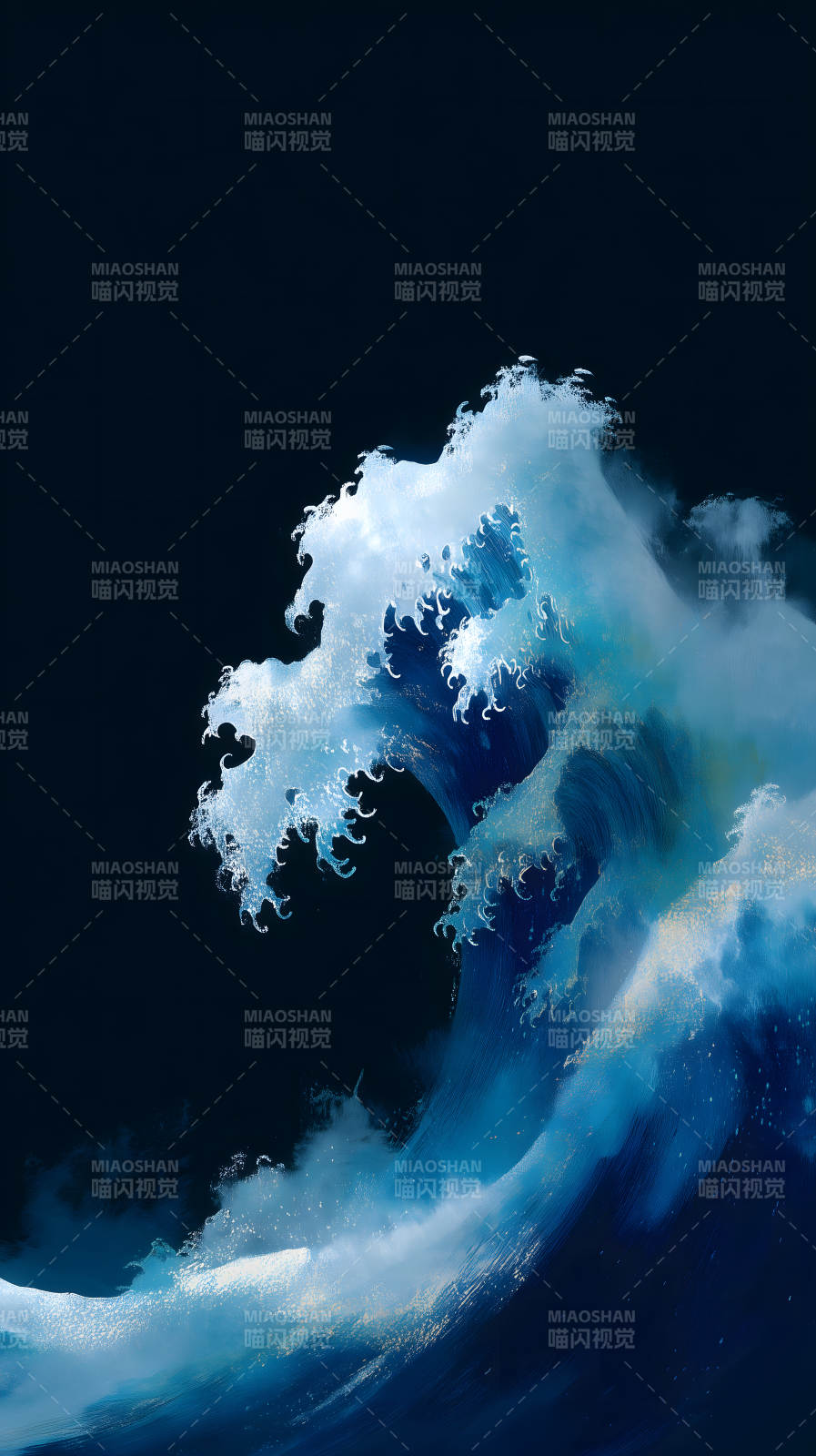 巨浪洶涌的藝術(shù)畫作-圖片