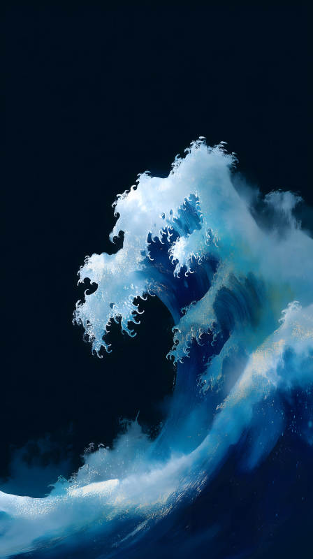 巨浪洶涌的藝術畫作-圖片