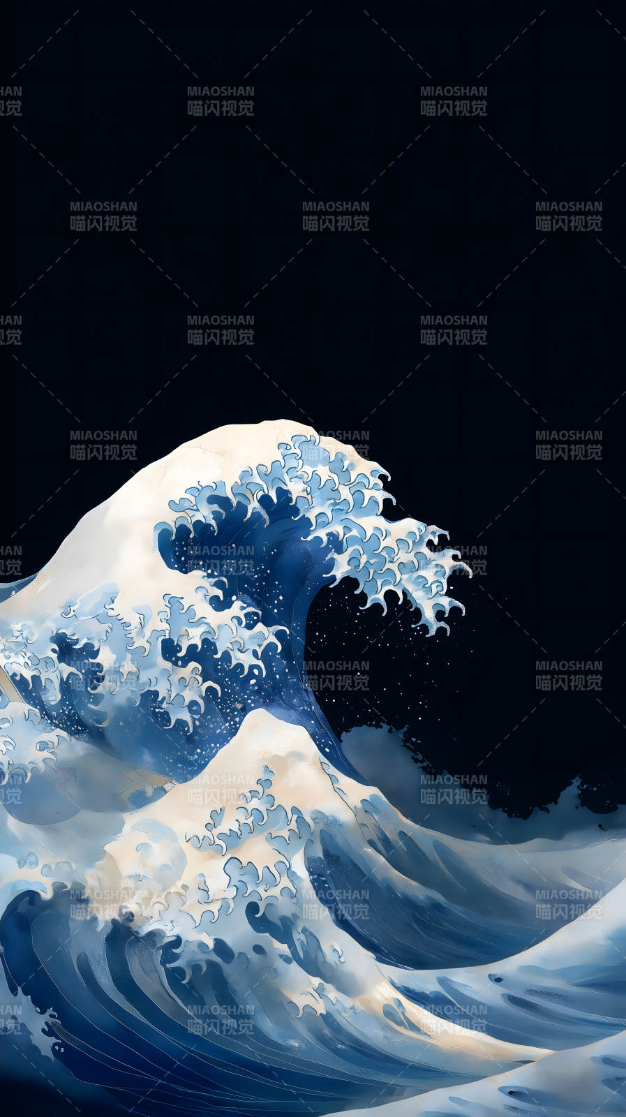 巨浪滔天藝術(shù)畫作-圖片