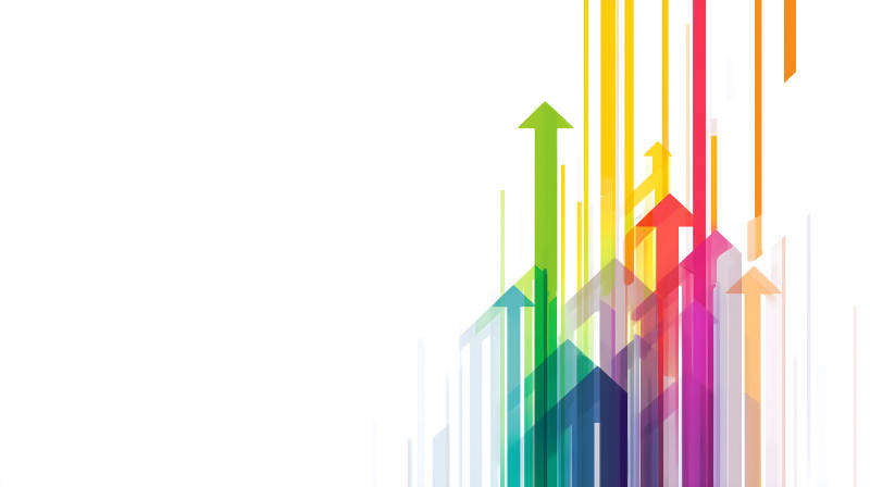 彩色箭頭上升的抽象背景-圖片