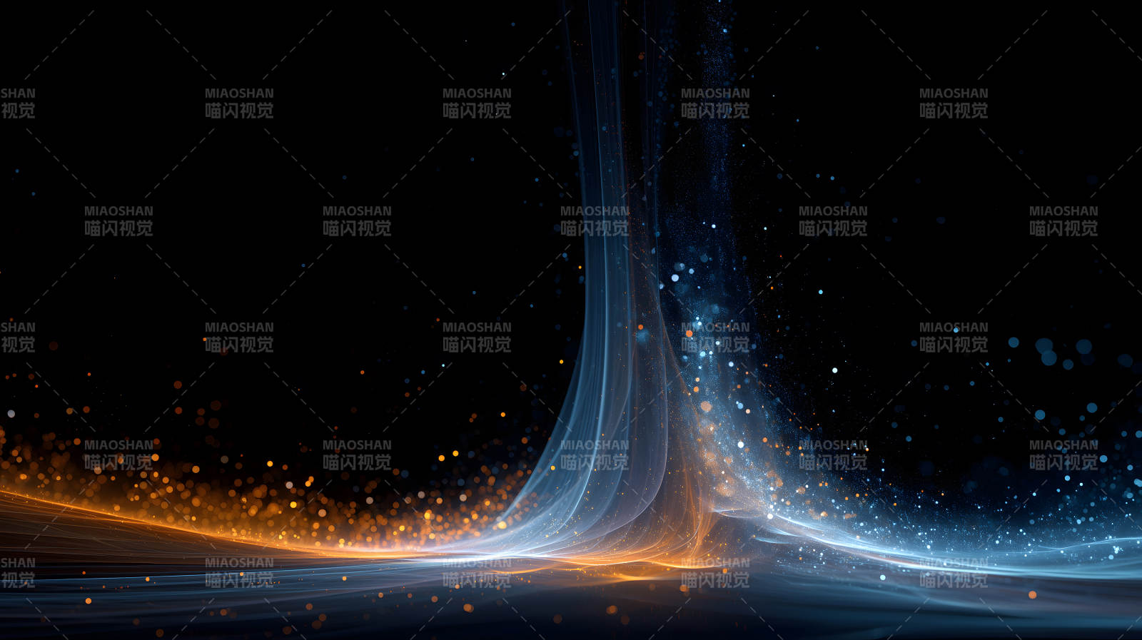 火焰與星光的抽象宇宙景象-圖片