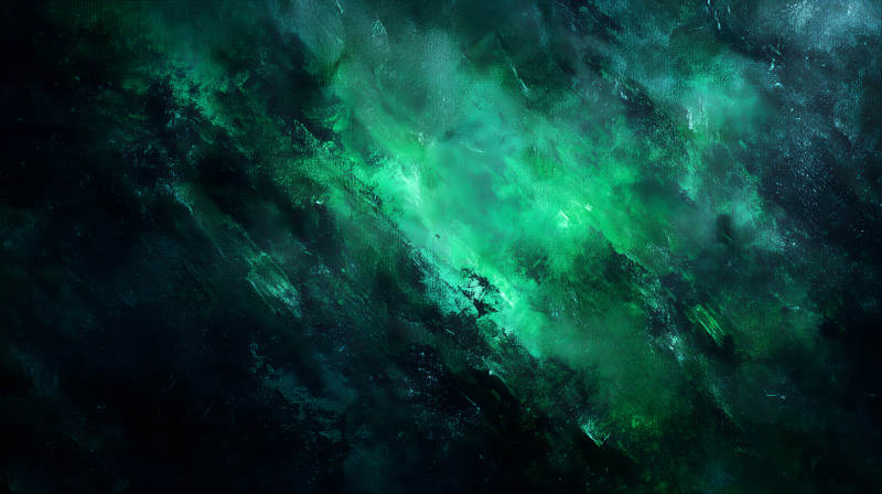 深邃的綠色抽象畫作-圖片