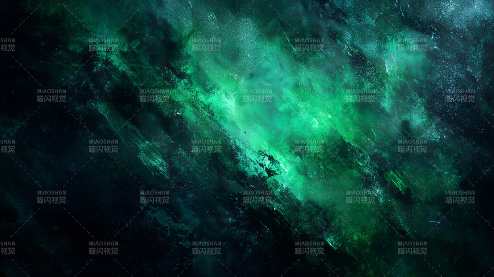 深邃的綠色抽象畫作-圖片