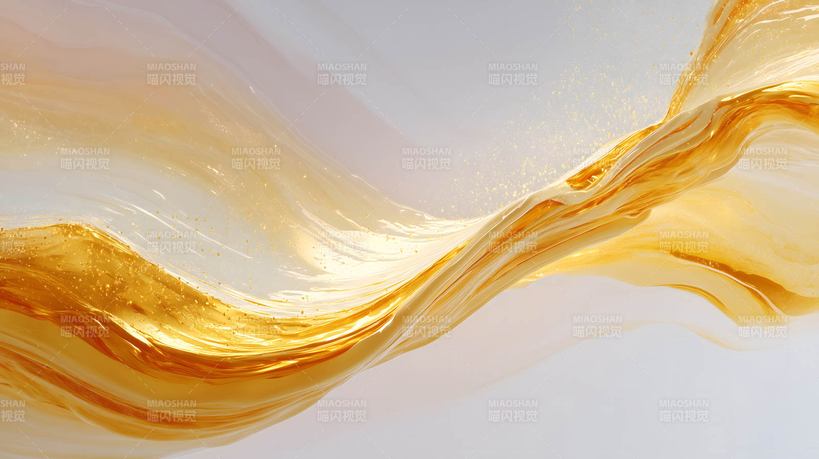 金黃色絲帶飄逸靈動-圖片