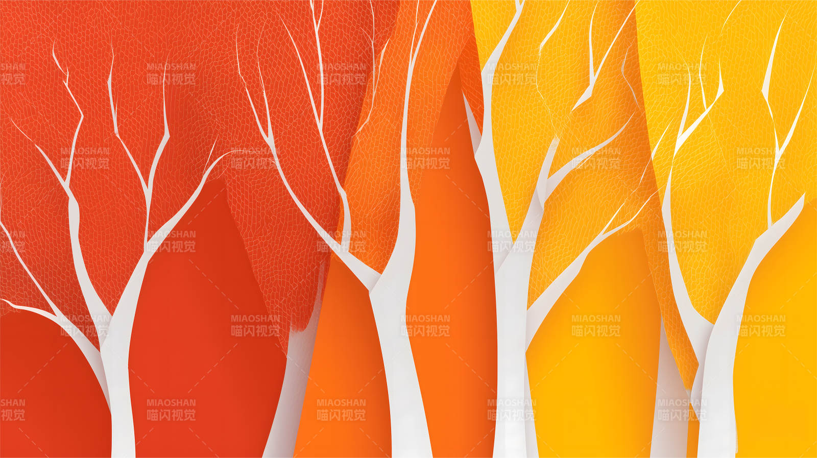 秋日树木剪影艺术感-图片