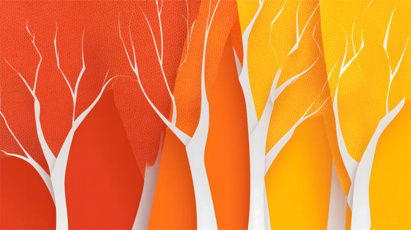 秋日樹木剪影藝術感-圖片