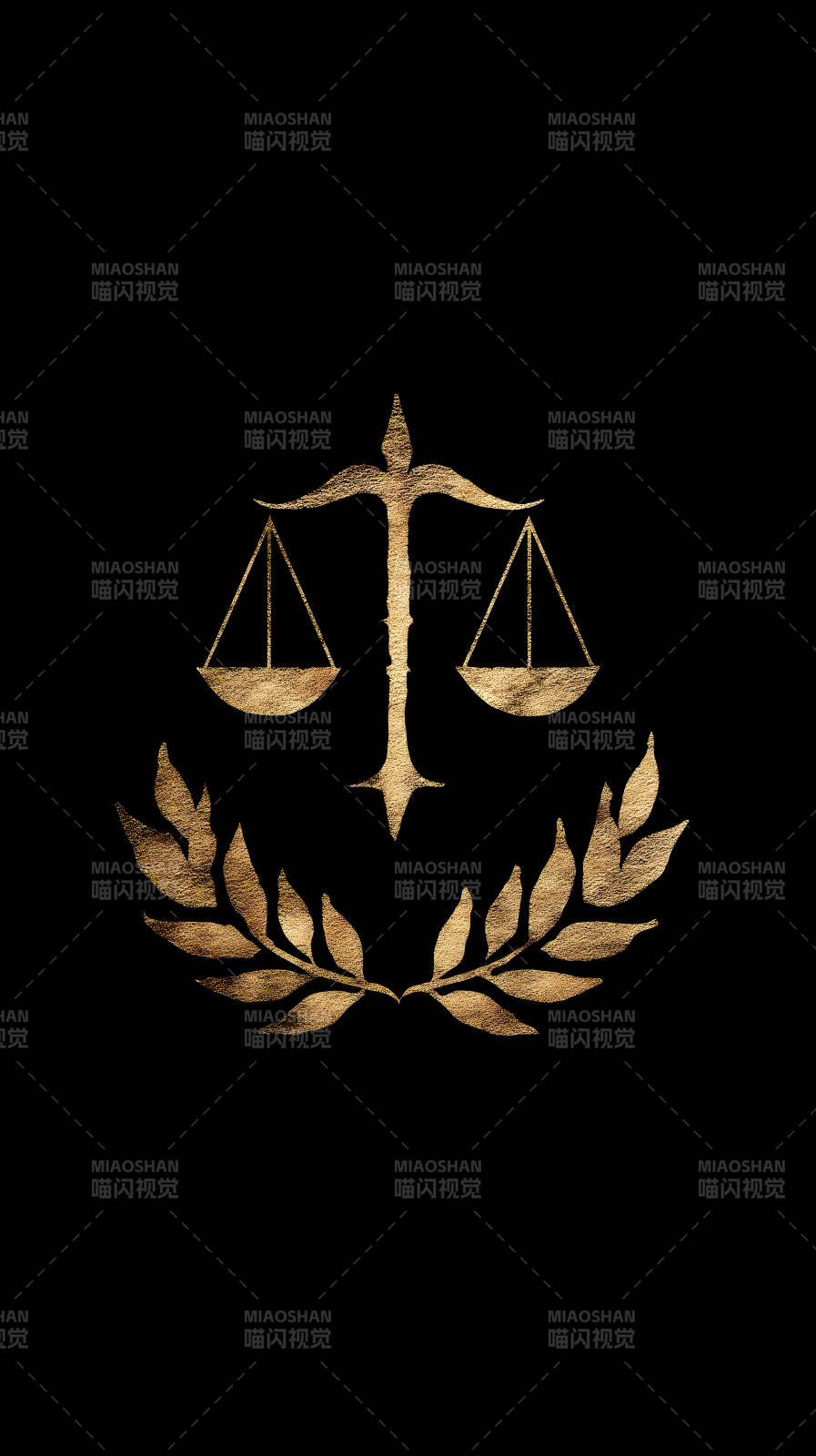 金色天平与橄榄枝-图片