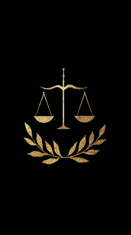 金色正義天平在黑色背景上-圖片