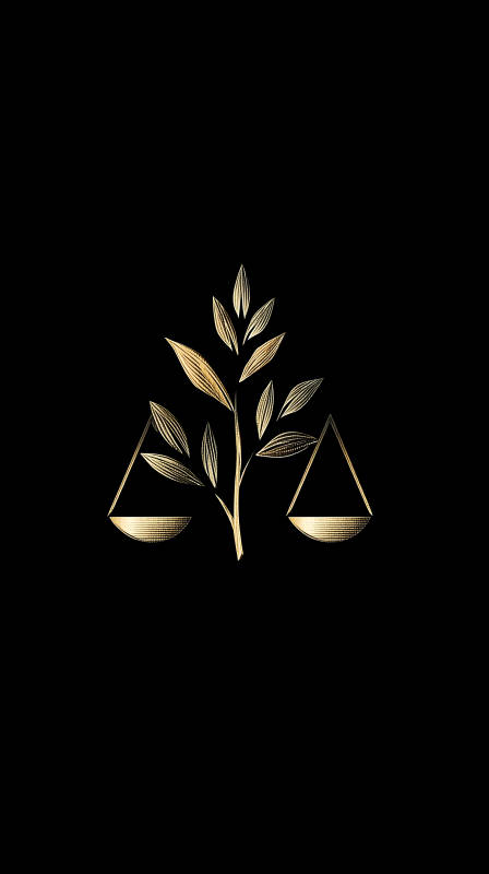 金色植物與天平的藝術(shù)設(shè)計(jì)-圖片