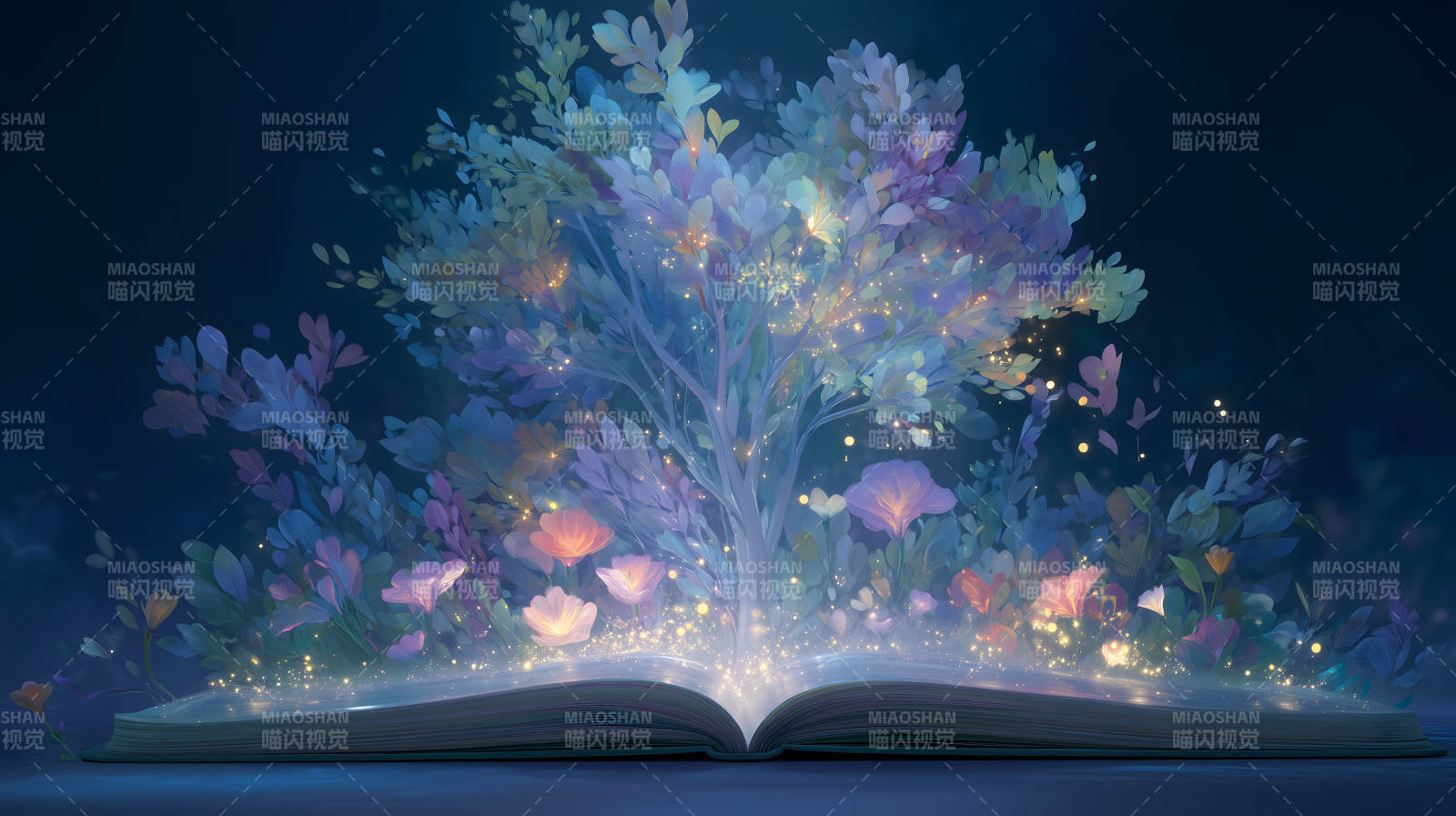 書本綻放的花園-圖片