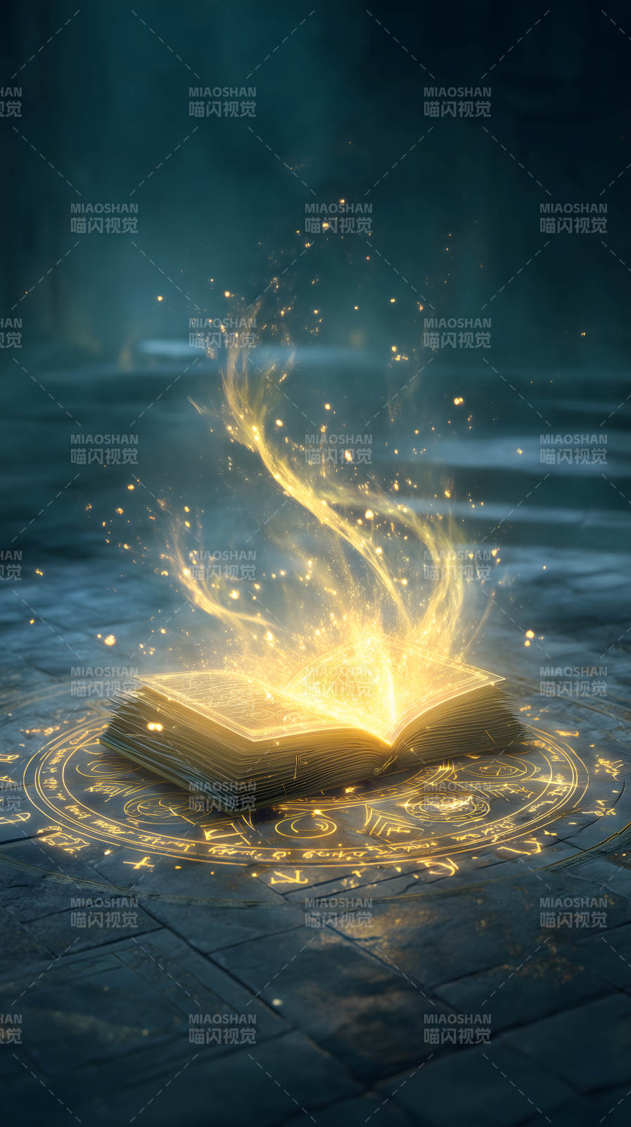 发光魔法书释放能量-图片