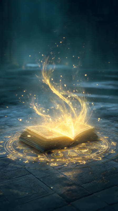 發(fā)光魔法書釋放能量-圖片