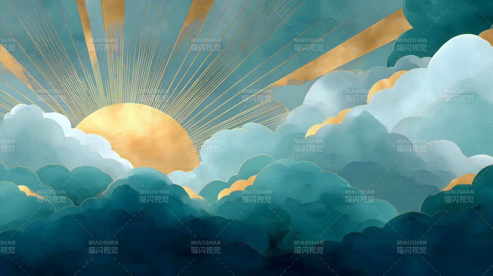 金輝朝陽映襯云海之美-圖片