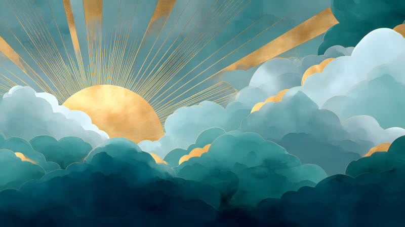 金輝朝陽映襯云海之美-圖片