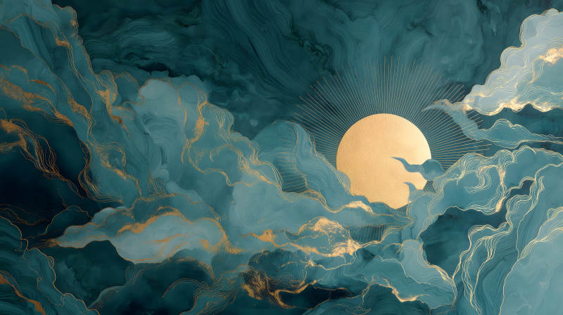 金光萬丈下的云海奇觀-圖片