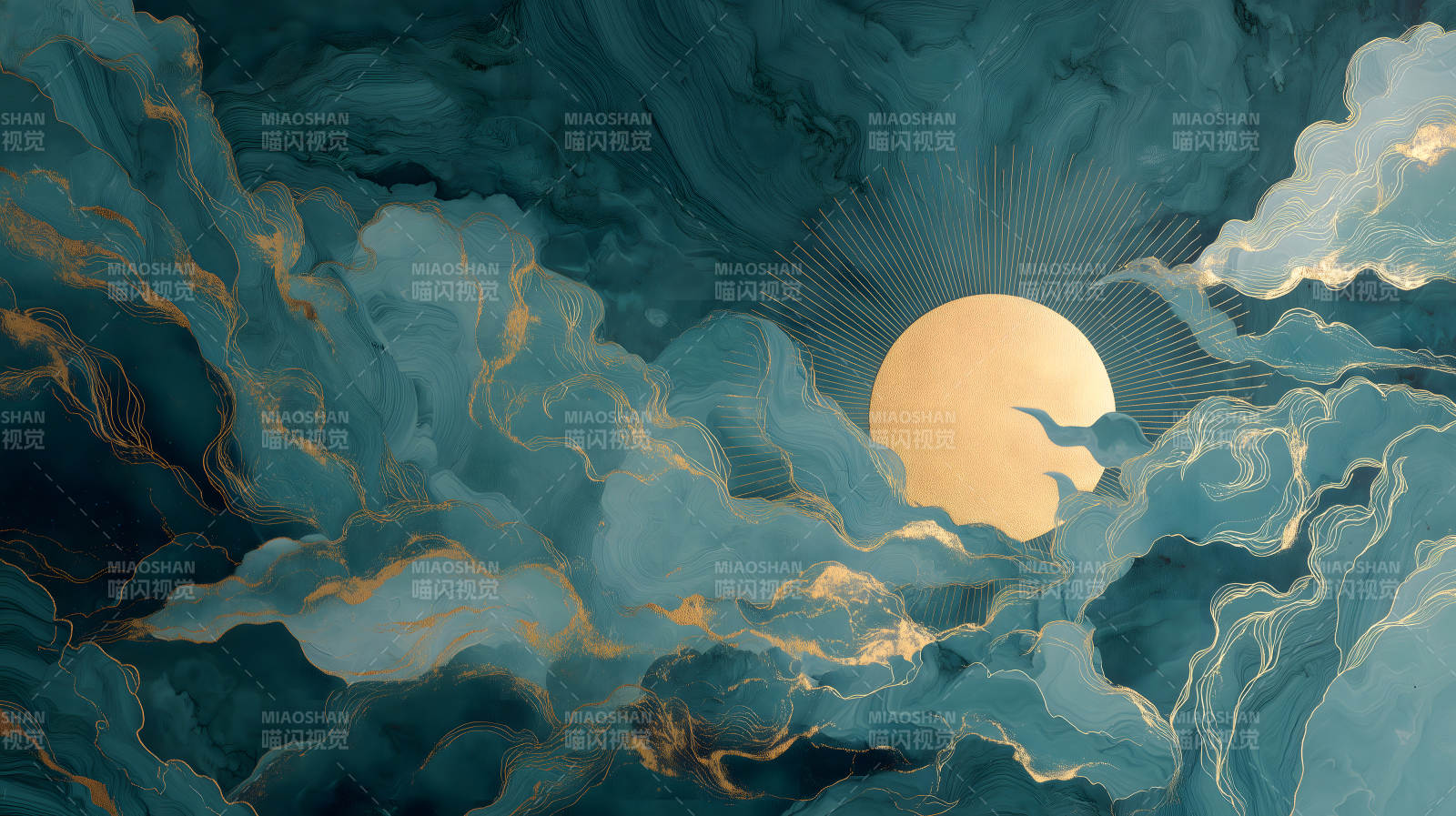 金光萬丈下的云海奇觀-圖片