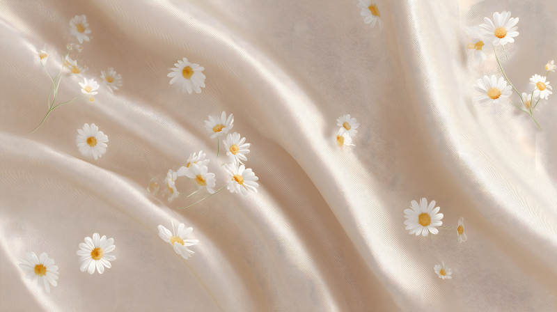 柔美綢緞點(diǎn)綴雛菊-圖片