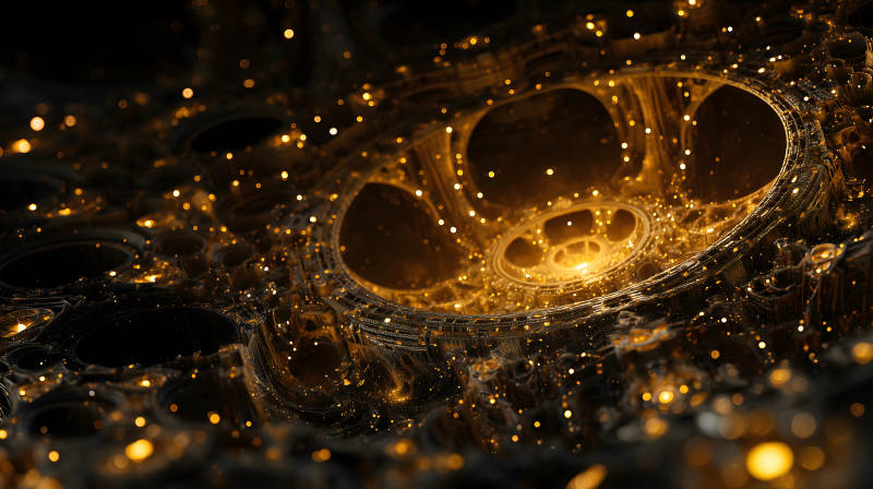 金色結(jié)構(gòu)光點(diǎn)環(huán)繞-圖片