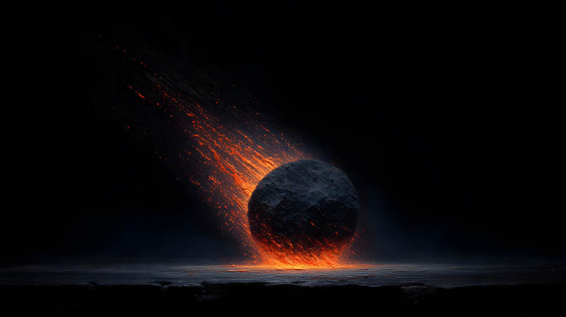 隕石撞擊燃燒釋放能量-圖片