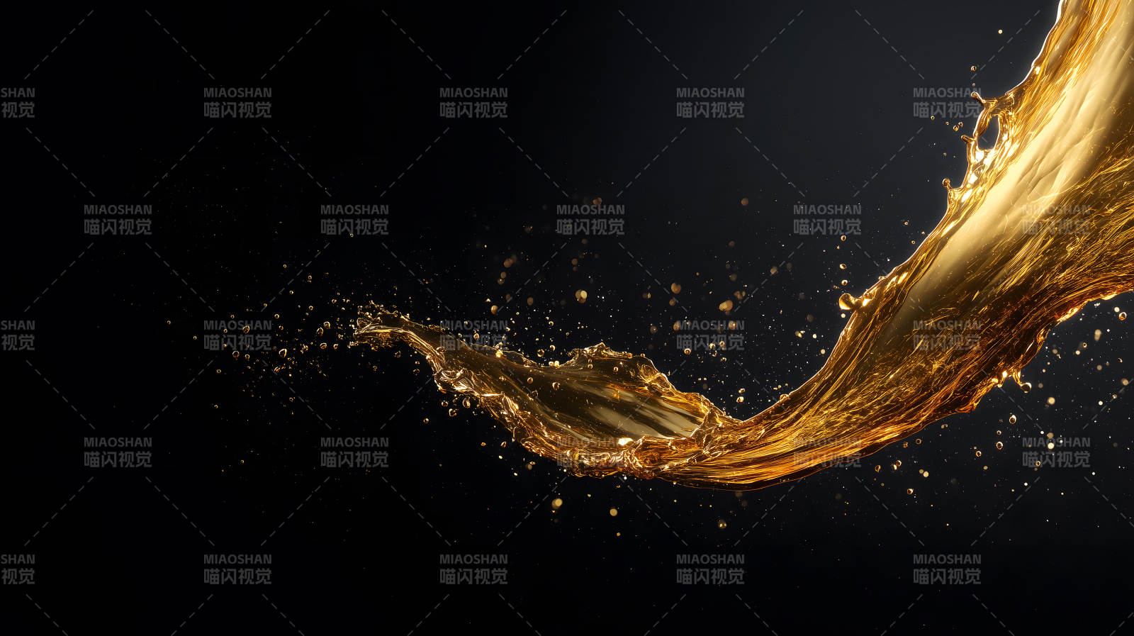 金黄色液体飞溅的艺术表现-图片