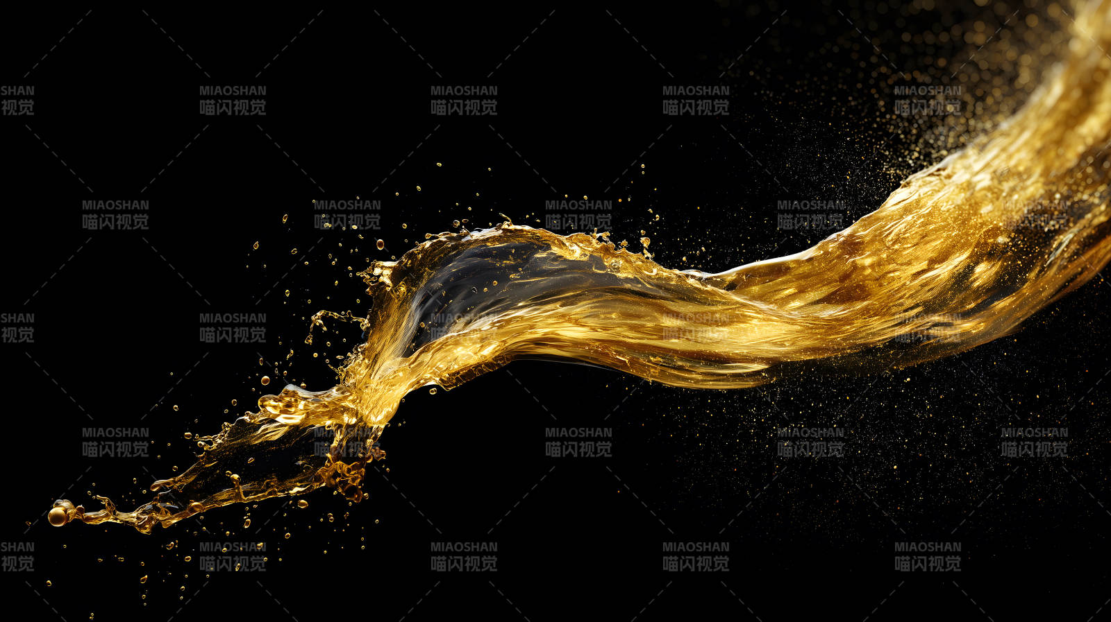 金色液體飛濺的藝術(shù)圖像-圖片