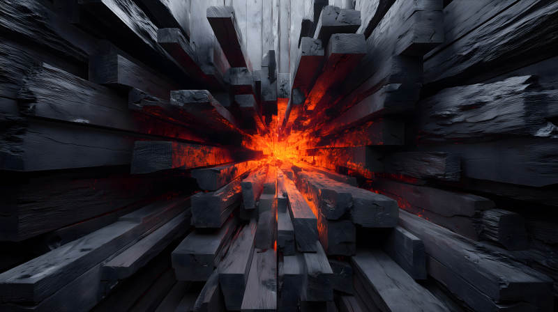 黑木爆發(fā)燃燒特效-圖片