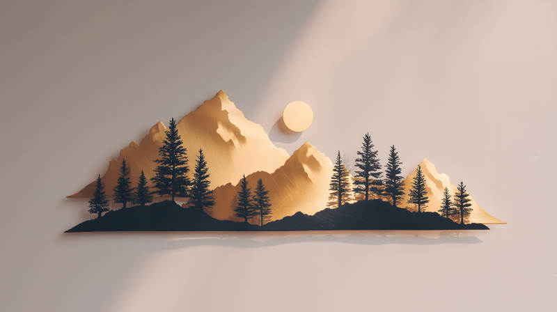 金屬山林雕塑裝飾品-圖片