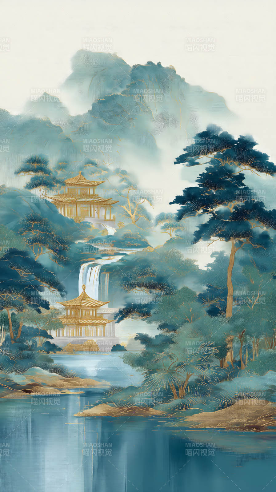 山水之間亭臺樓閣如詩如畫-圖片
