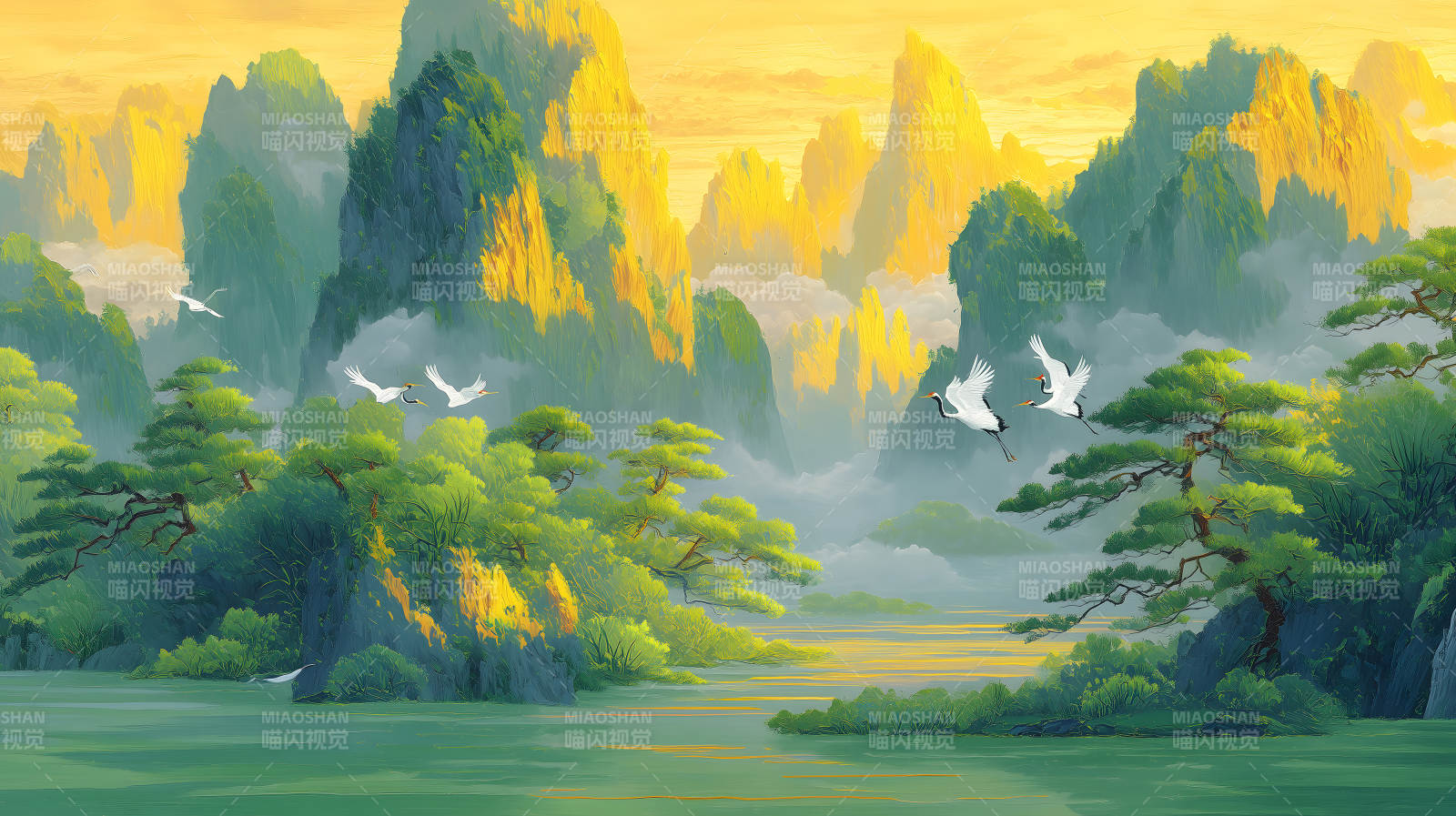 山水鳥繪如詩如畫的東方意境-圖片