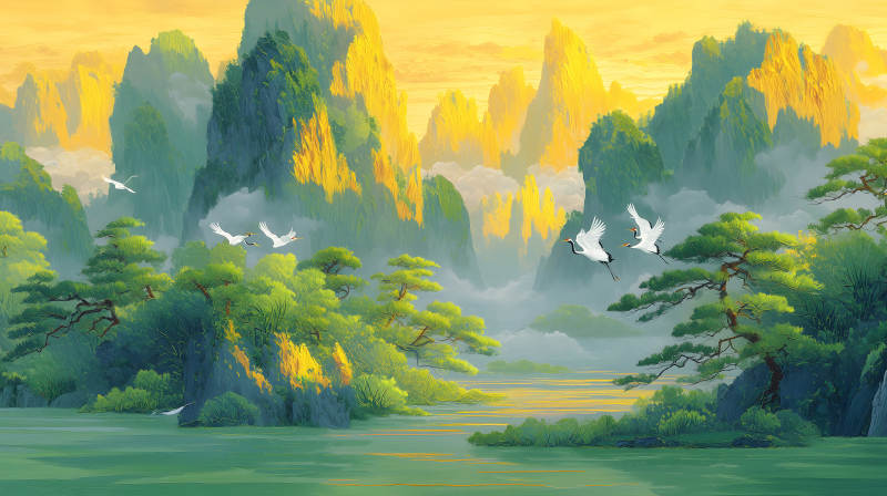 山水鳥繪如詩如畫的東方意境-圖片