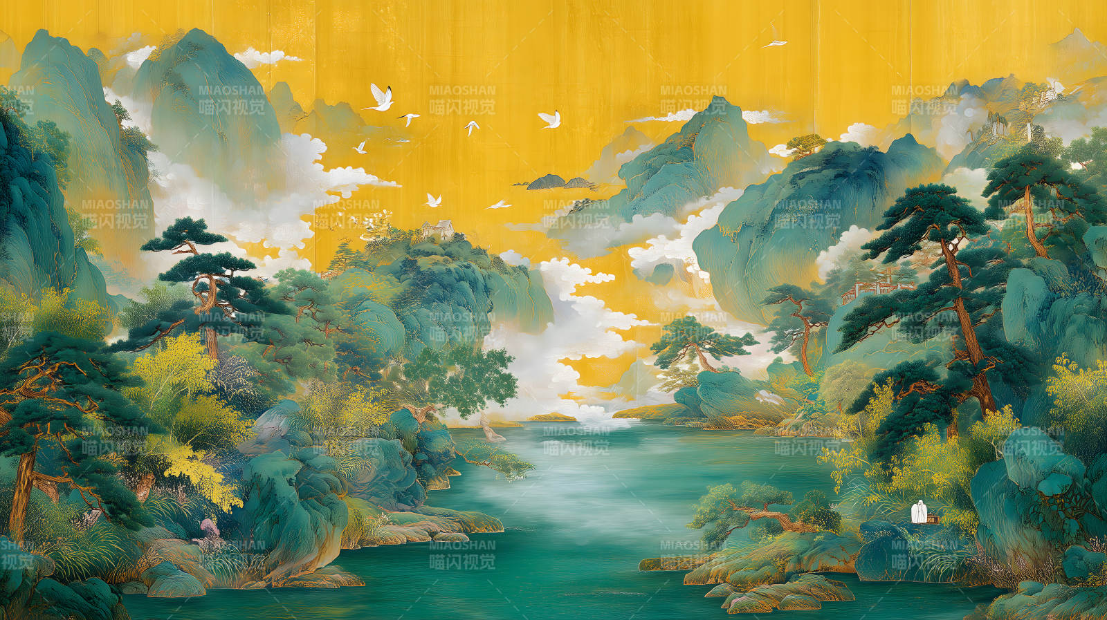 山水画卷意境悠远景色宜人-图片