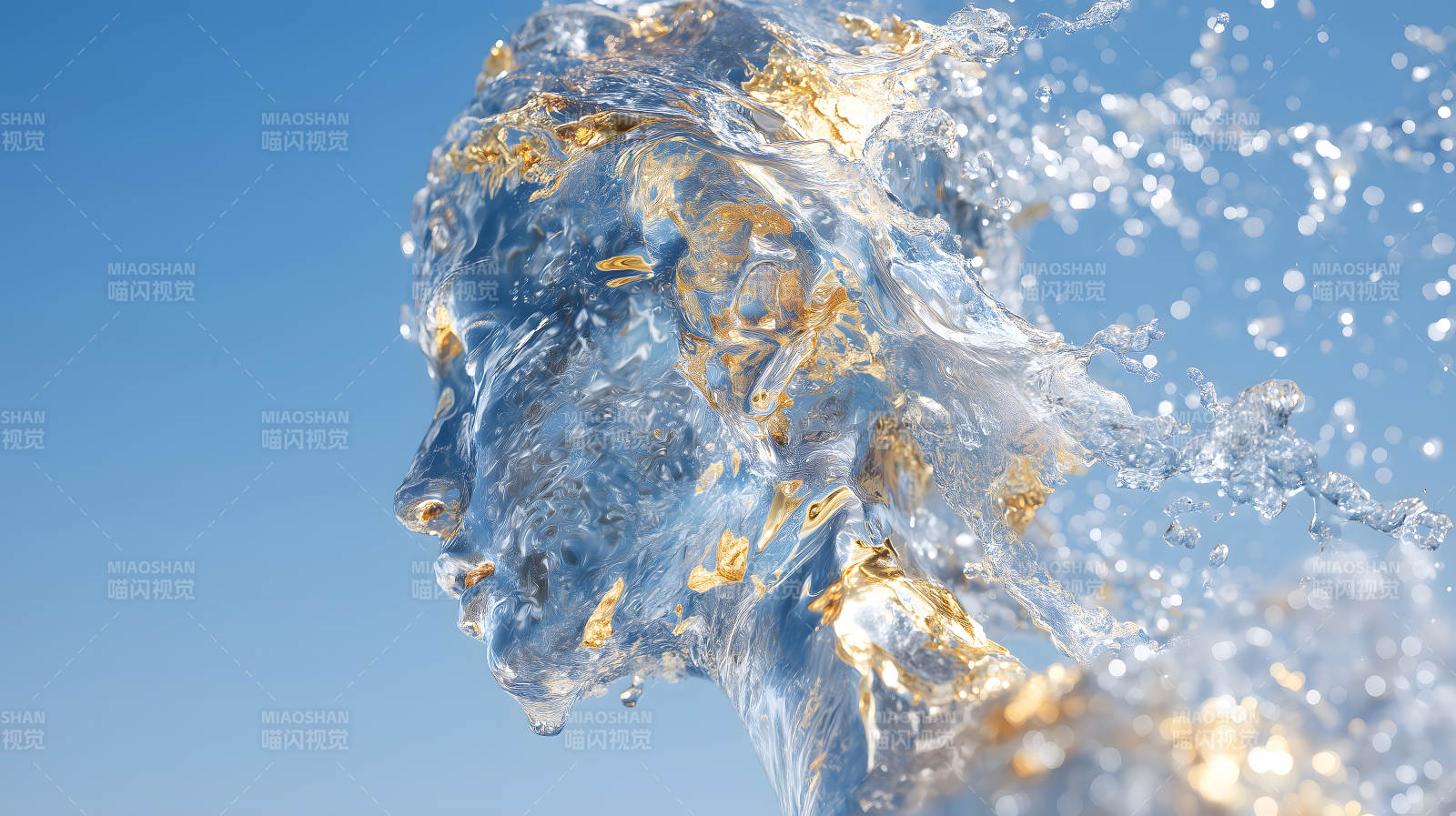 水與金的交融構(gòu)成人面-圖片