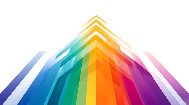 彩色箭頭向上指引方向-圖片