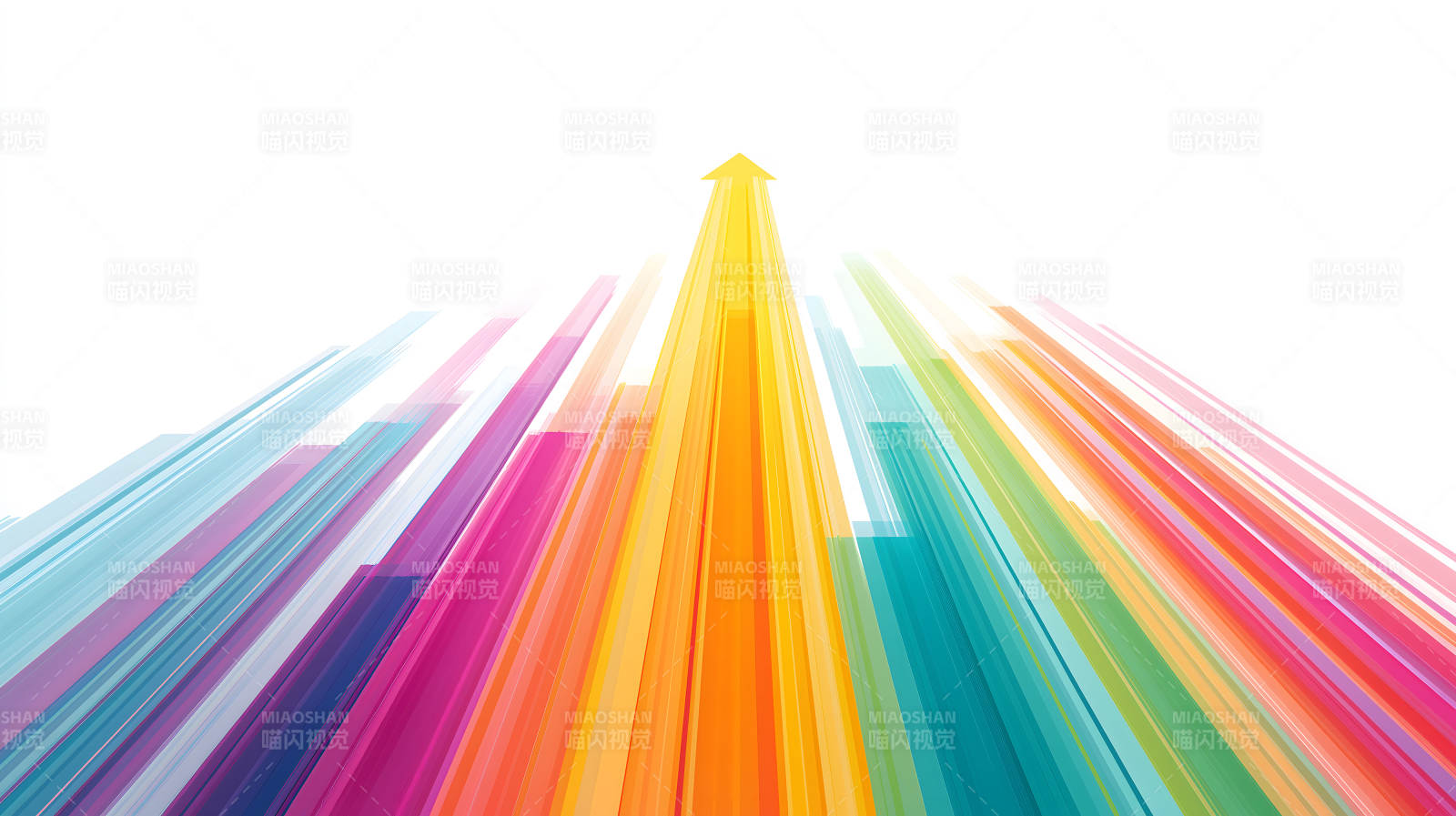 彩色線條向上箭頭-圖片