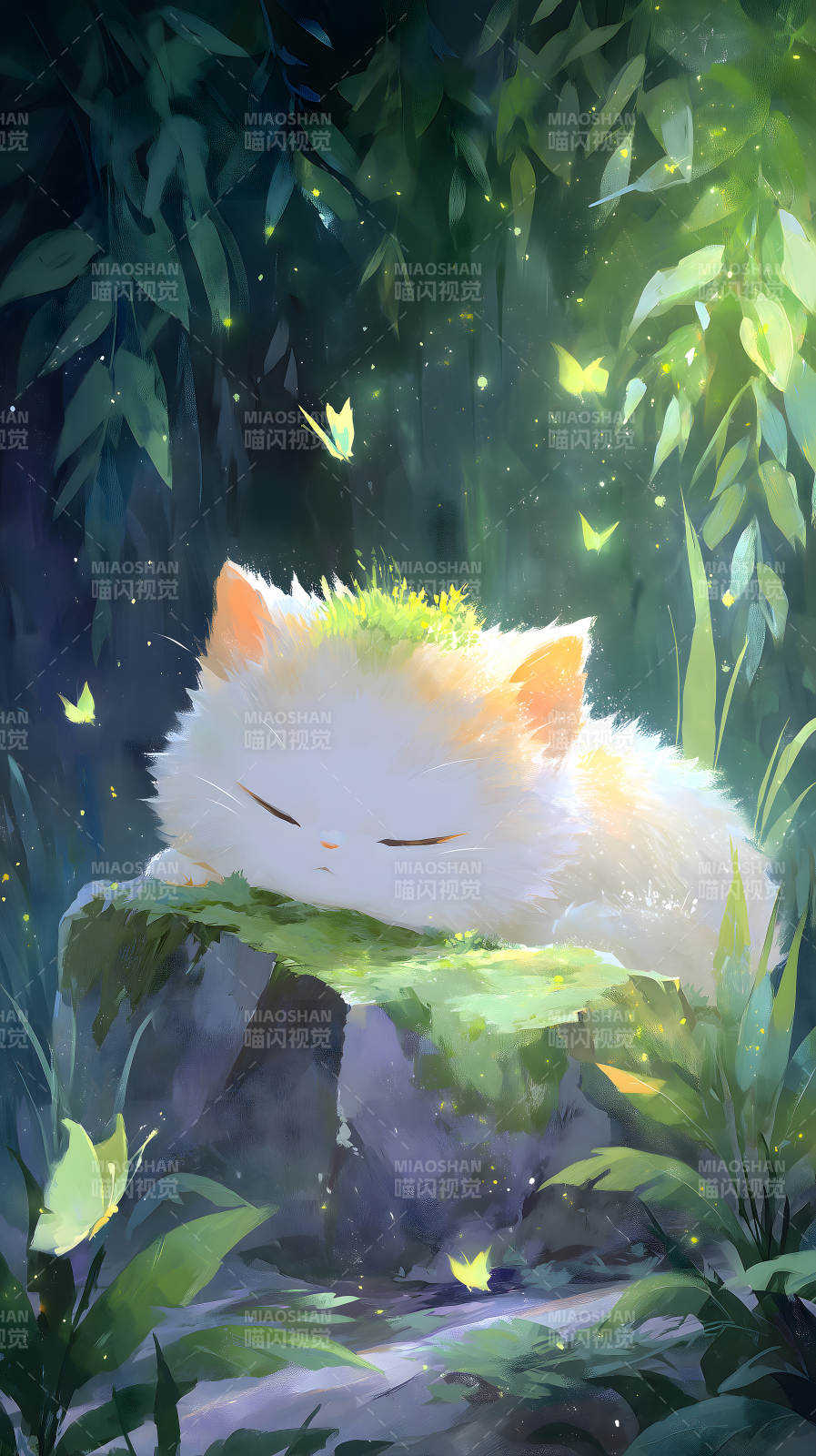 貓咪森林休憩場景-圖片