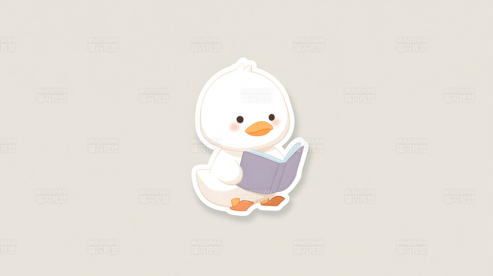 可愛小鴨子在認真讀書-圖片
