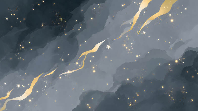 星空與金色流紋-圖片
