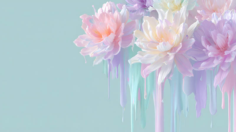 梦幻花朵溢彩画-图片