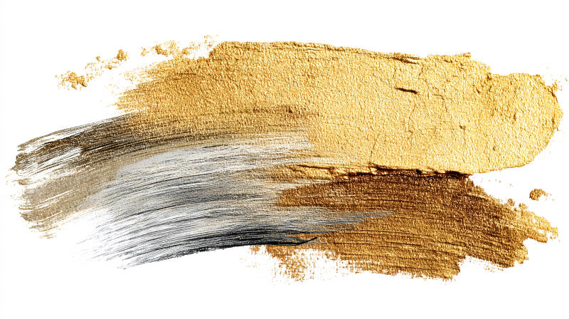 金色與灰黑色筆刷的藝術表現-圖片