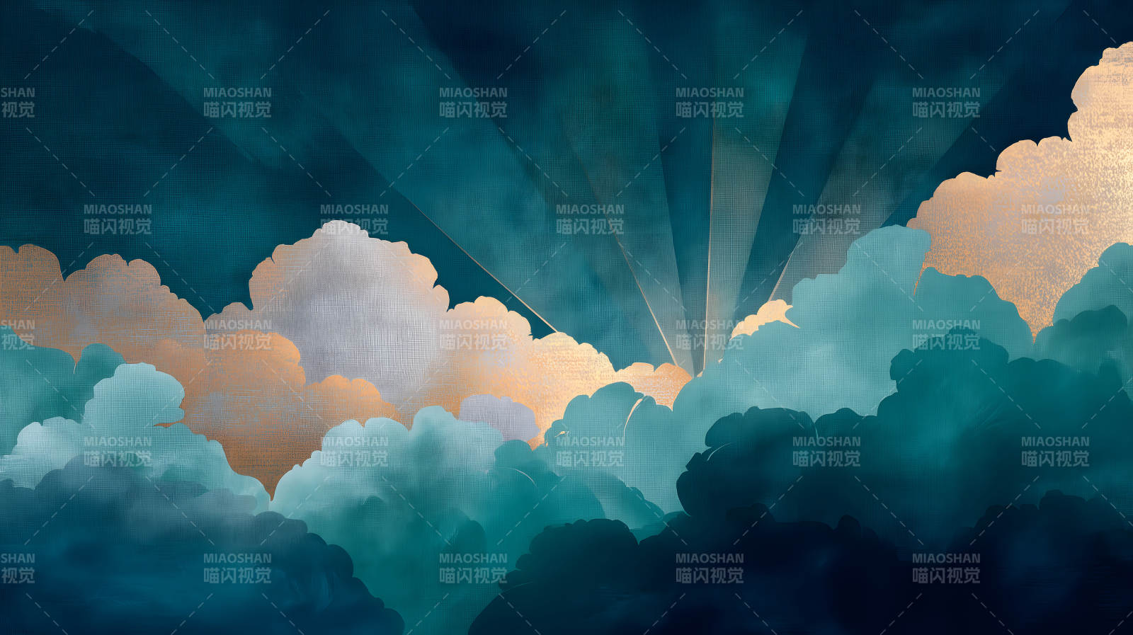 云層光線唯美藝術畫-圖片