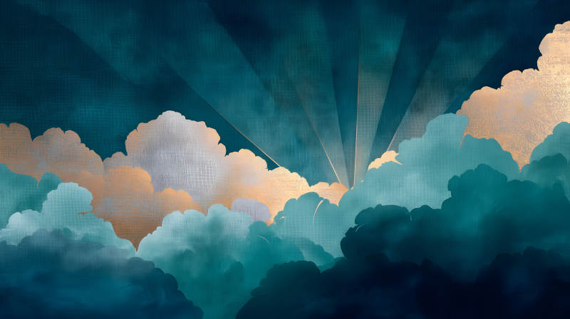 云層光線唯美藝術(shù)畫-圖片