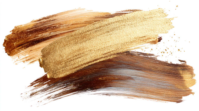 金光閃耀的抽象畫作-圖片