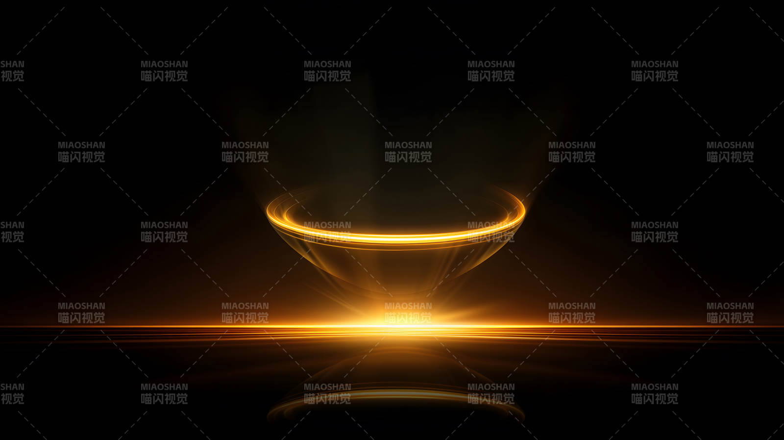 發(fā)光光環(huán)中的抽象金杯-圖片