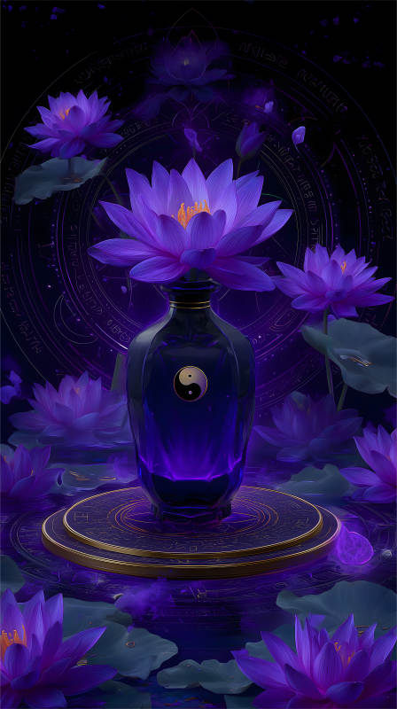 紫蓮靜謐陰陽和諧-圖片